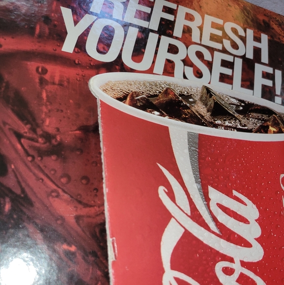 Vintage Coca-Cola Refresh Yourself! 3D Cardboard Advertising Display Poster - Picture 12 of 12